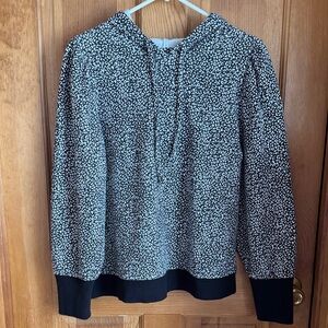 Nine West Black and White Patterned Hoodie